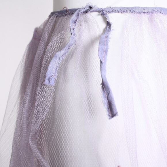 Vintage Net Crinoline Petticoat Slip Light Purple Waist Tie W26-28 L22 - Hey Viv - Picture 3 of 5